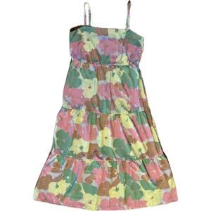 Social Standard by Sanctuary Floral Midi Dress XS Sleeveless Boho Chic‎